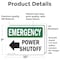 Signmission Power Shutoff (Left Arrow) With Symbol, 10 in W x Rectangle, Vinyl Decal OS-2PACK-EM-D-710-L-10408 - alternate 5